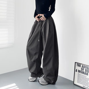 梨形身材阔腿裤女冬季新款大码大裤腿显瘦200斤穿搭胖mm香蕉裤子