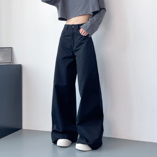 蜜略垂感喇叭大码宽松显瘦阔腿裤