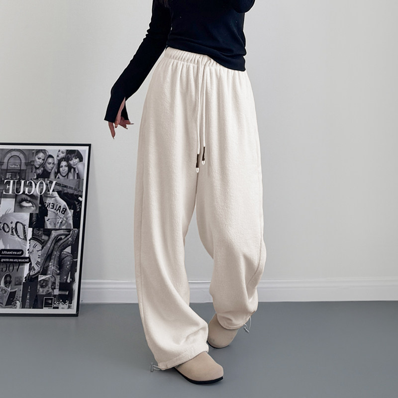 摇粒绒毛毛裤女冬季大码胖mm宽松显瘦加绒直筒裤羊羔绒休闲阔腿裤,女装/女士精品,大码裤装,淘宝优惠券,粉丝福利购,淘宝优惠卷