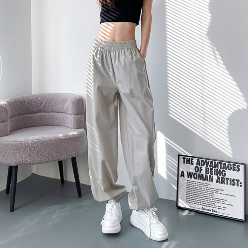 蜜略大码夏季宽松运动裤