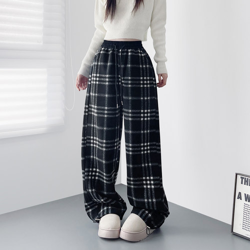 蜜略大码胖mm秋冬阔腿裤梨形身材