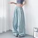 冰丝速干防晒山本裤 慵懒垂感拖地裤 女大码 胖mm宽松显瘦轻薄阔腿裤
