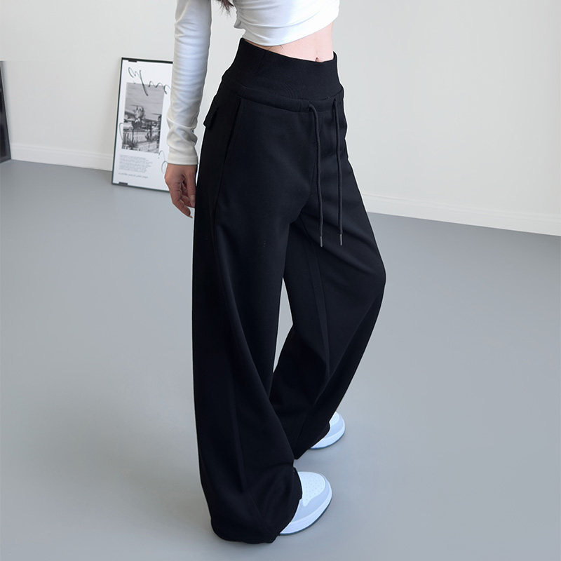 大码高腰显瘦休闲裤女春季新款胖mm垂感拖地阔腿裤宽松收腹运动裤,女装/女士精品,大码裤装,淘宝优惠券,粉丝福利购,淘宝优惠卷