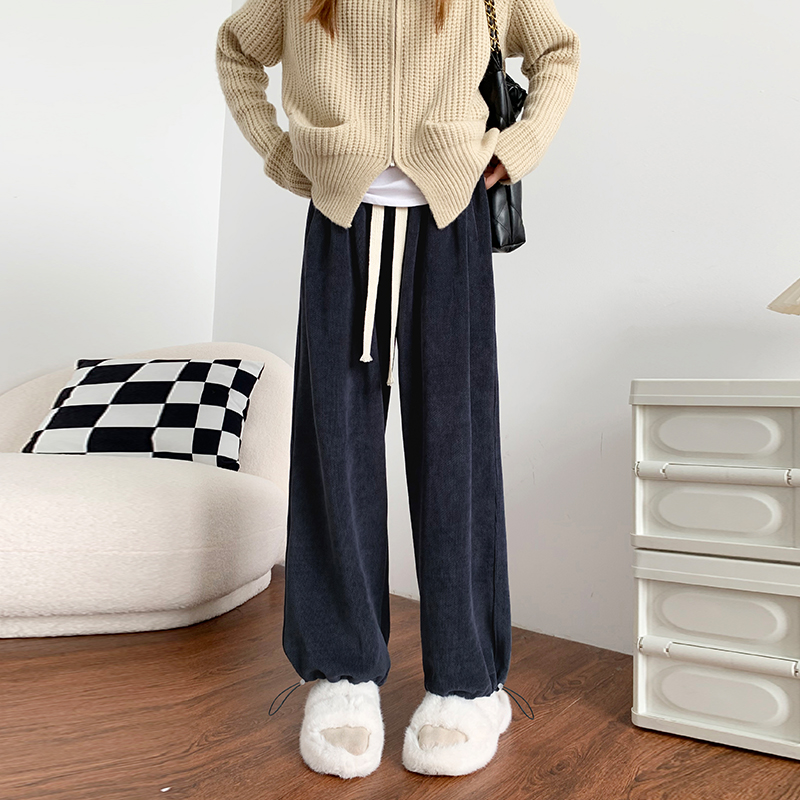 高腰百搭蜜略长裤领券下单