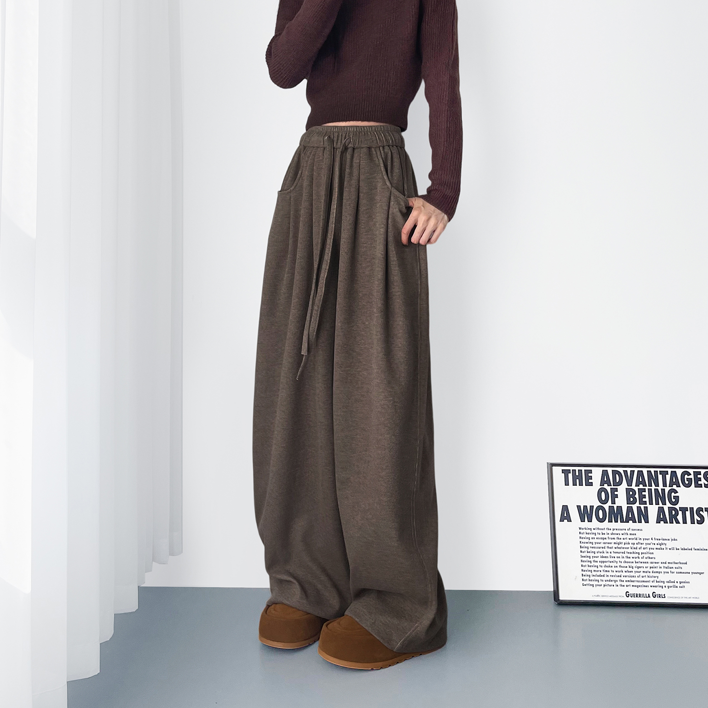 蜜略大码显瘦胖mm阔腿裤梨形身材