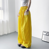 夏日松弛感冰丝防晒速干裤 裤 女大码 胖mm梨形显瘦遮肉蕾丝阔腿工装