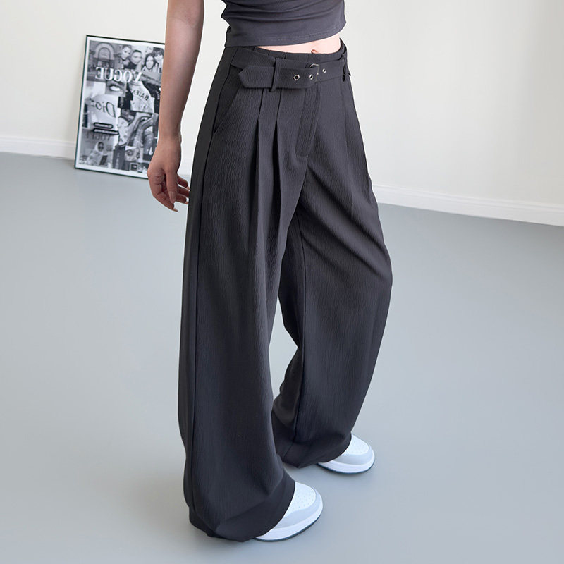 高腰垂感休闲裤女春季大码胖mm宽松显瘦遮肉阔腿裤收腰裤带拖地裤,女装/女士精品,大码裤装,淘宝优惠券,粉丝福利购,淘宝优惠卷