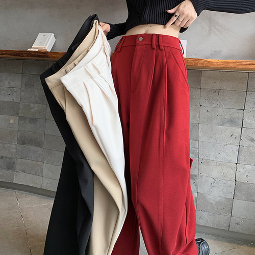 密略大码宽松显瘦遮肉显瘦阔腿裤