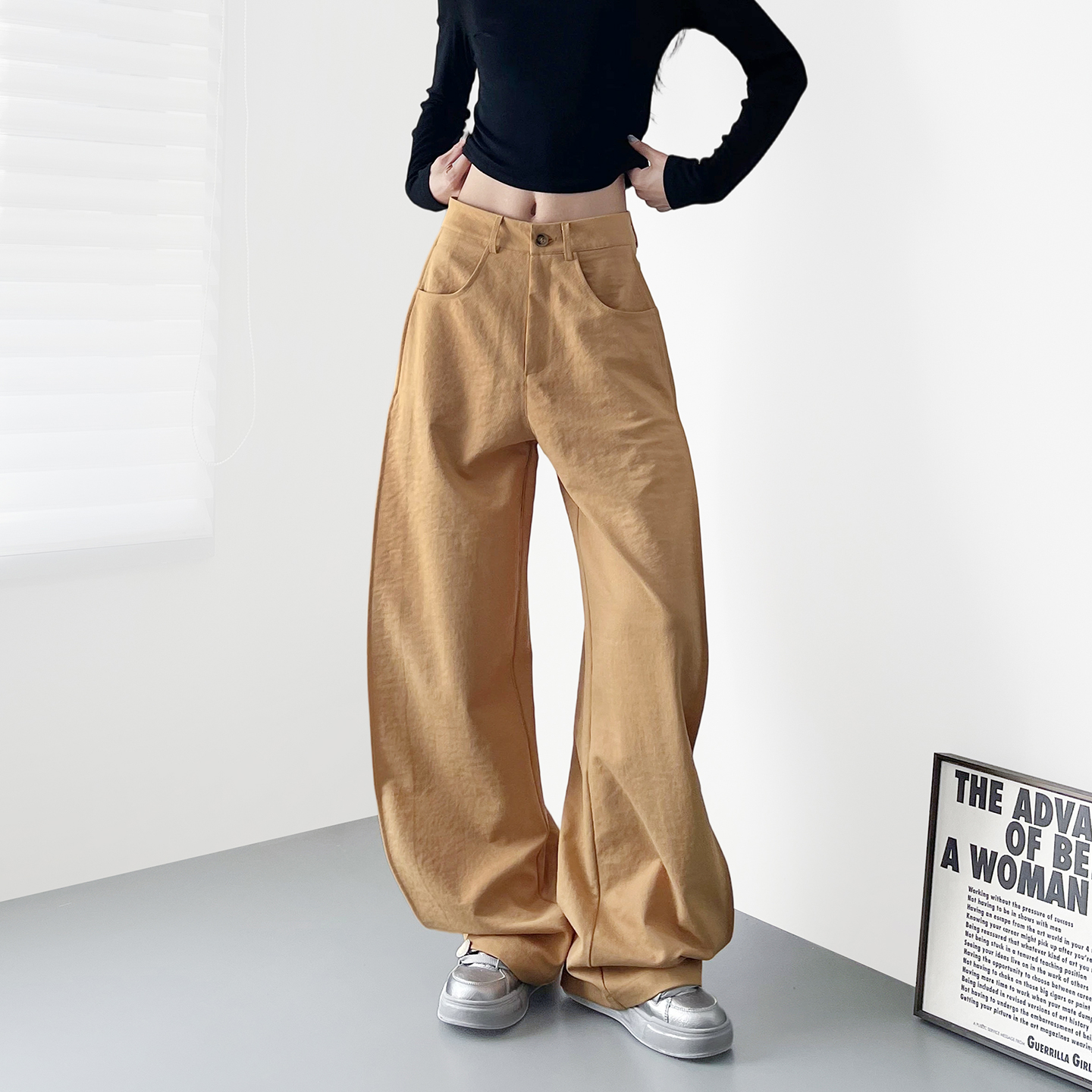 蜜略大码秋季胖mm阔腿裤梨形身材