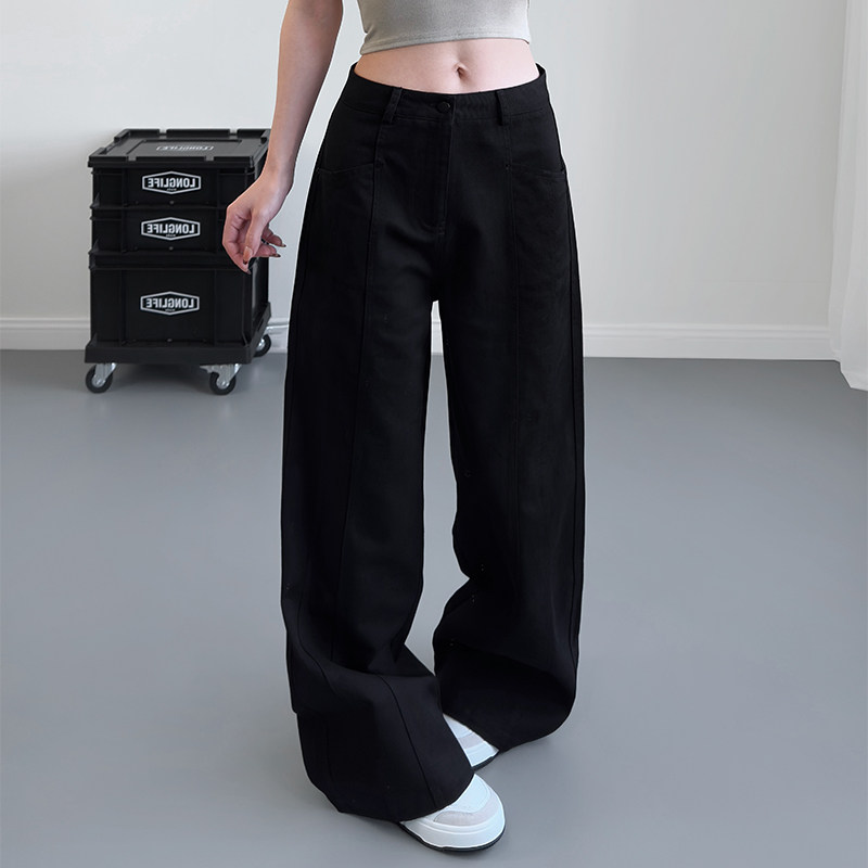 阔腿裤女2025春季新款宽松显瘦胖mm穿高腰休闲大码遮肉加长拖地裤,女装/女士精品,大码裤装,淘宝优惠券,粉丝福利购,淘宝优惠卷