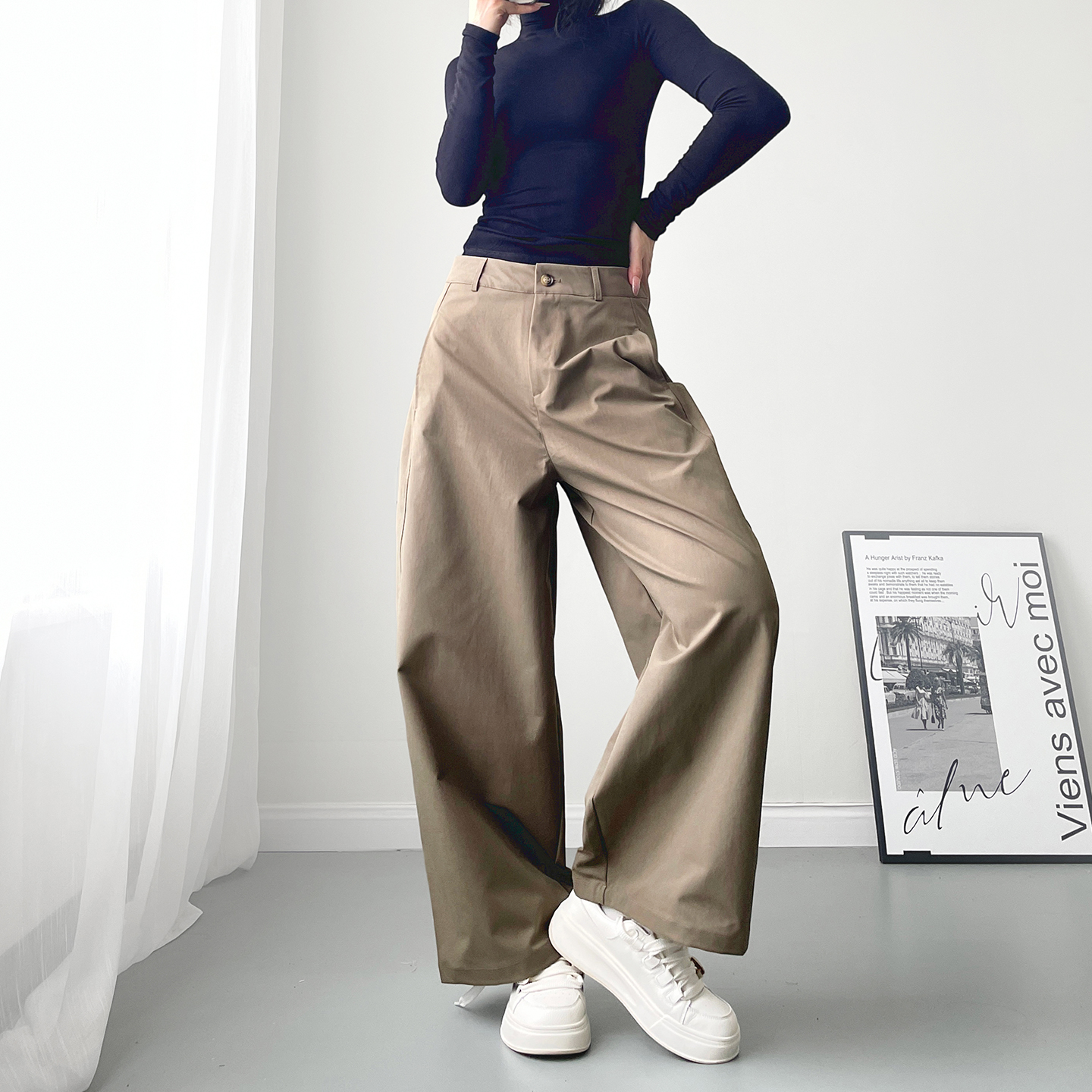 蜜略大码显瘦胖mm阔腿裤梨形身材