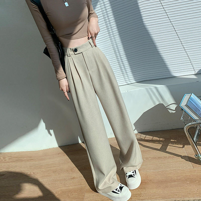 阔腿西装裤女夏季新款大码胖mm高腰宽松显瘦休闲裤垂感窄版直筒裤,女装/女士精品,大码裤装,淘宝优惠券,粉丝福利购,淘宝优惠卷