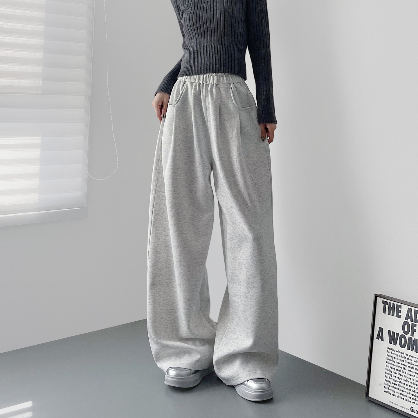 蜜略大码胖mm秋冬阔腿裤梨形身材