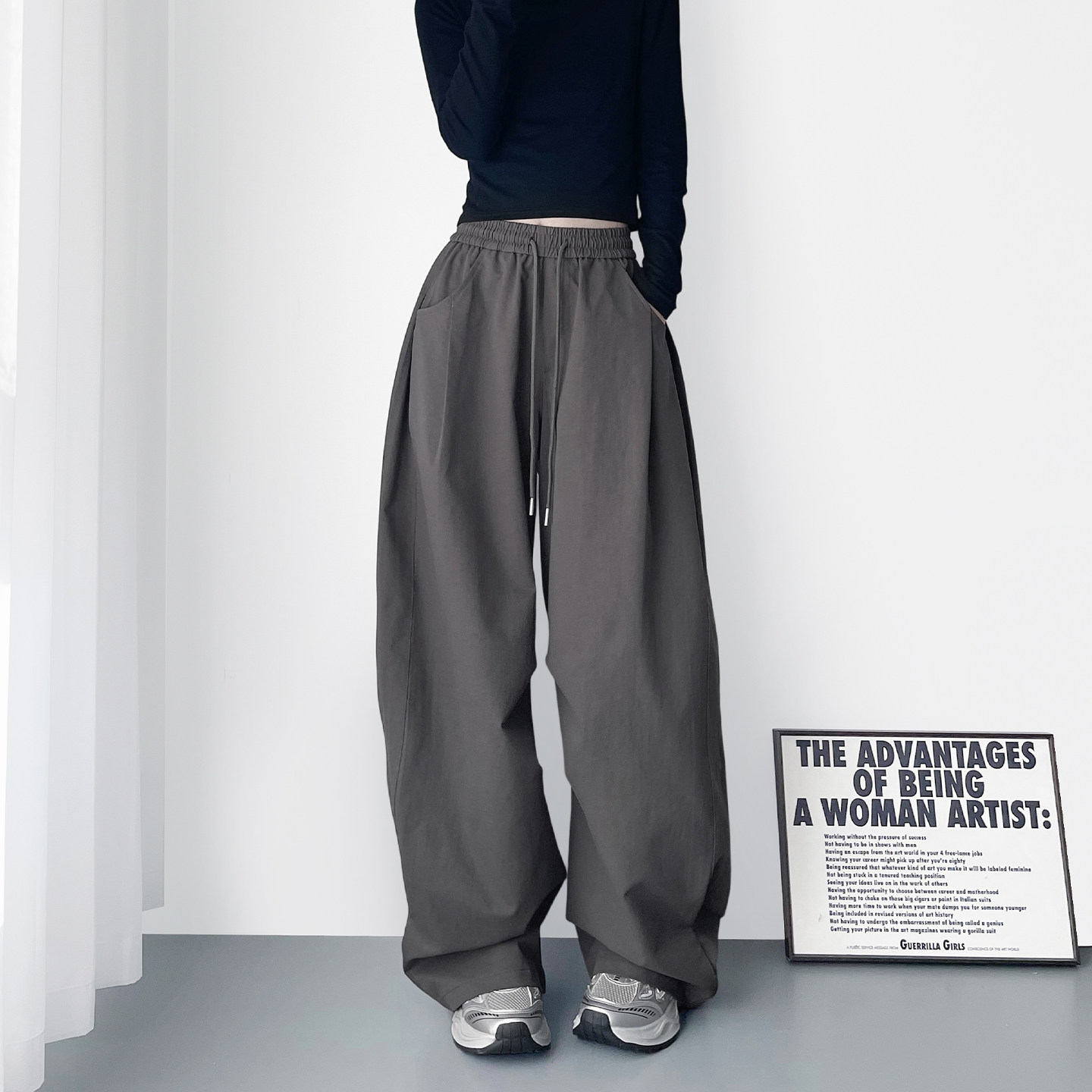 大码2026春季新款宽松显瘦阔腿裤女胖mm大裤腿梨形身材运动休闲裤,女装/女士精品,大码裤装,淘宝优惠券,粉丝福利购,淘宝优惠卷