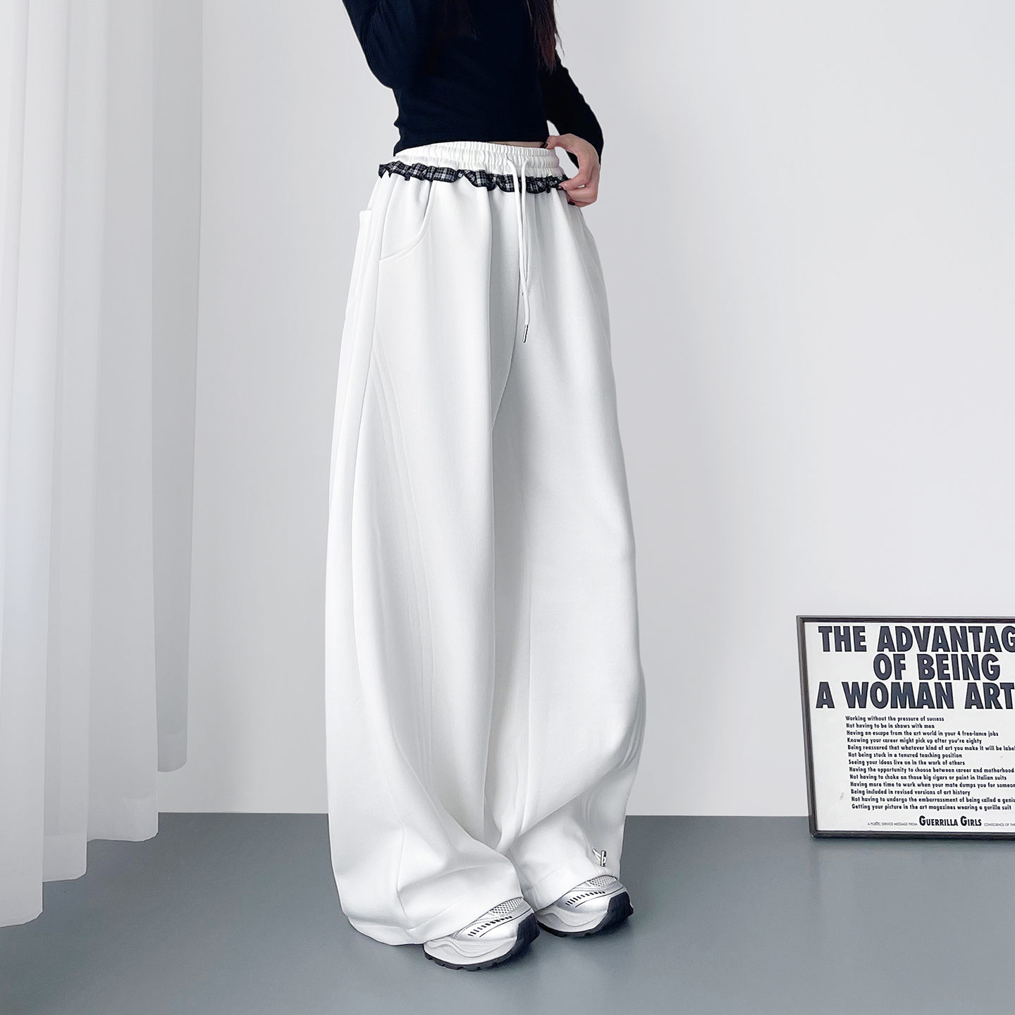 蜜略大码显瘦胖mm阔腿裤梨形身材