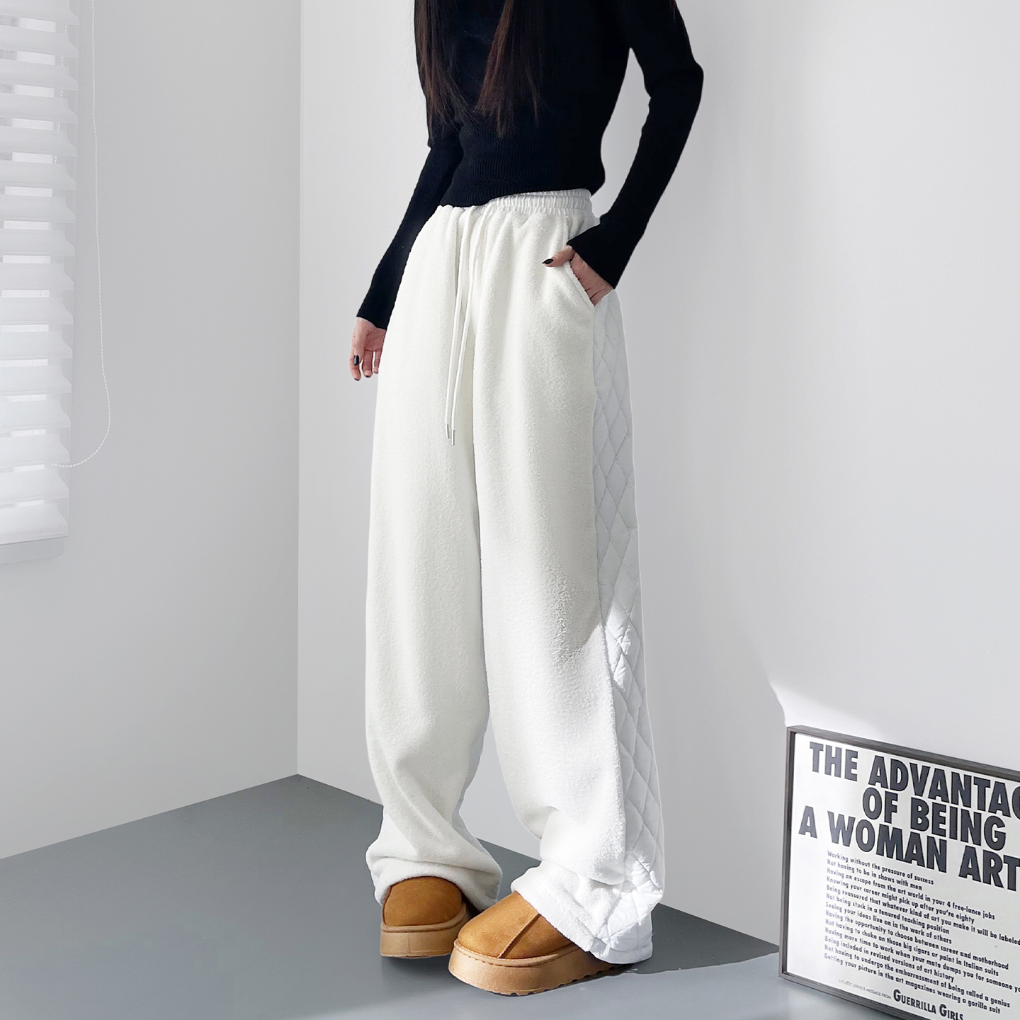 蜜略大码仿羊绒胖mm休闲梨形身材