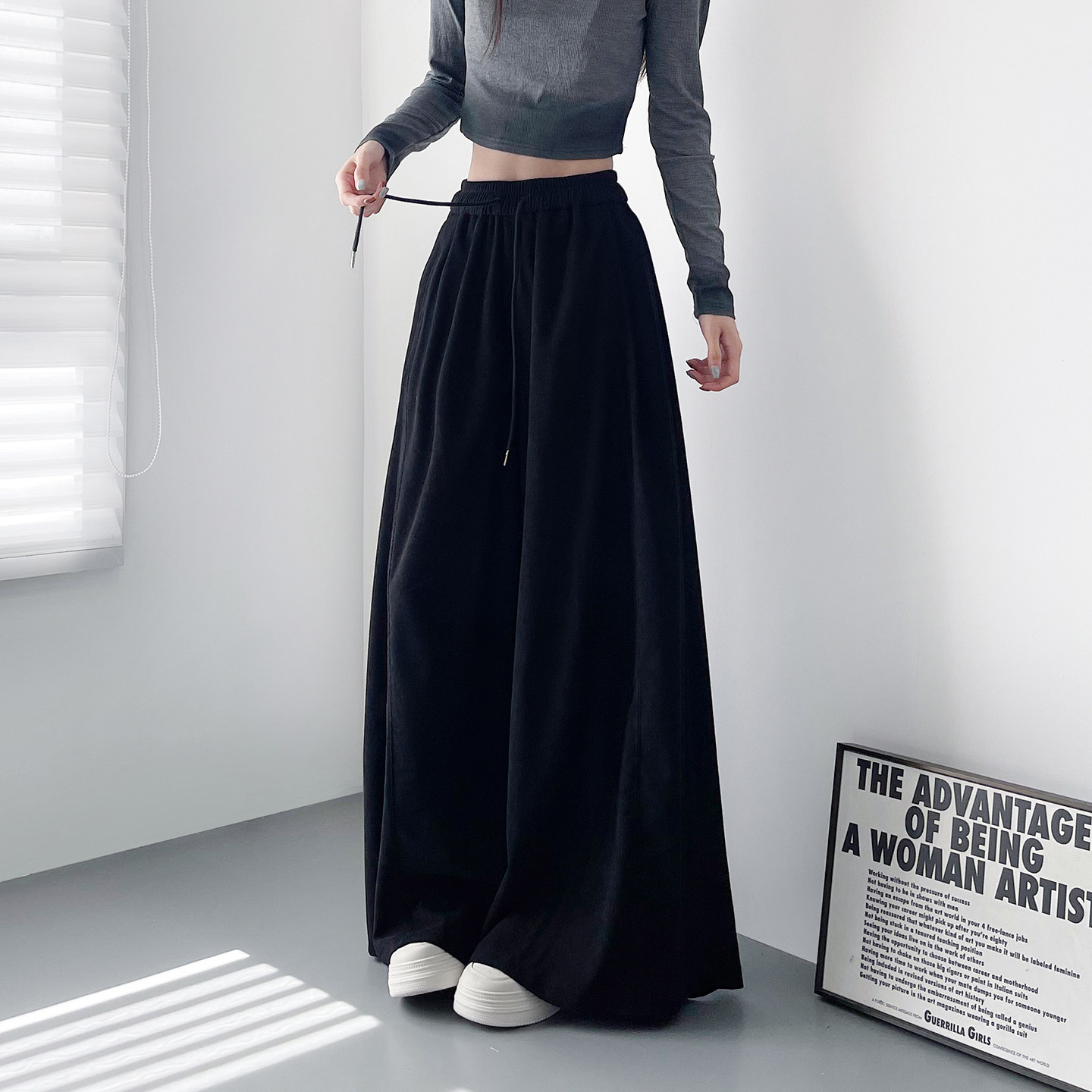 大码高腰慵懒风舒适阔腿裤女春季新款胖mm显瘦灯芯绒高腰休闲裤子,女装/女士精品,大码裤装,淘宝优惠券,粉丝福利购,淘宝优惠卷