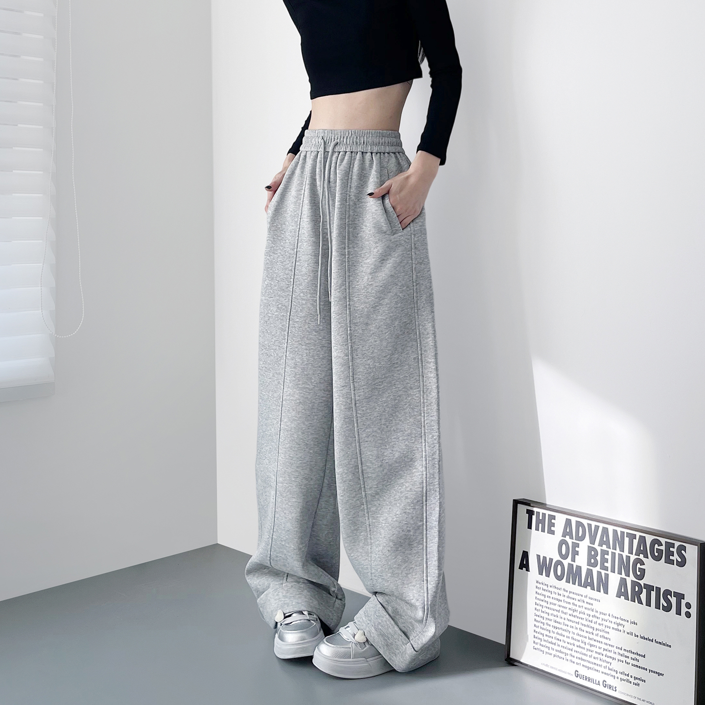 蜜略大码显瘦胖mm阔腿裤梨形身材