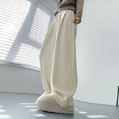 一裤 胖mm显瘦软糯防风弯刀裤 过冬加绒加厚仿羊绒保暖阔腿裤 女大码
