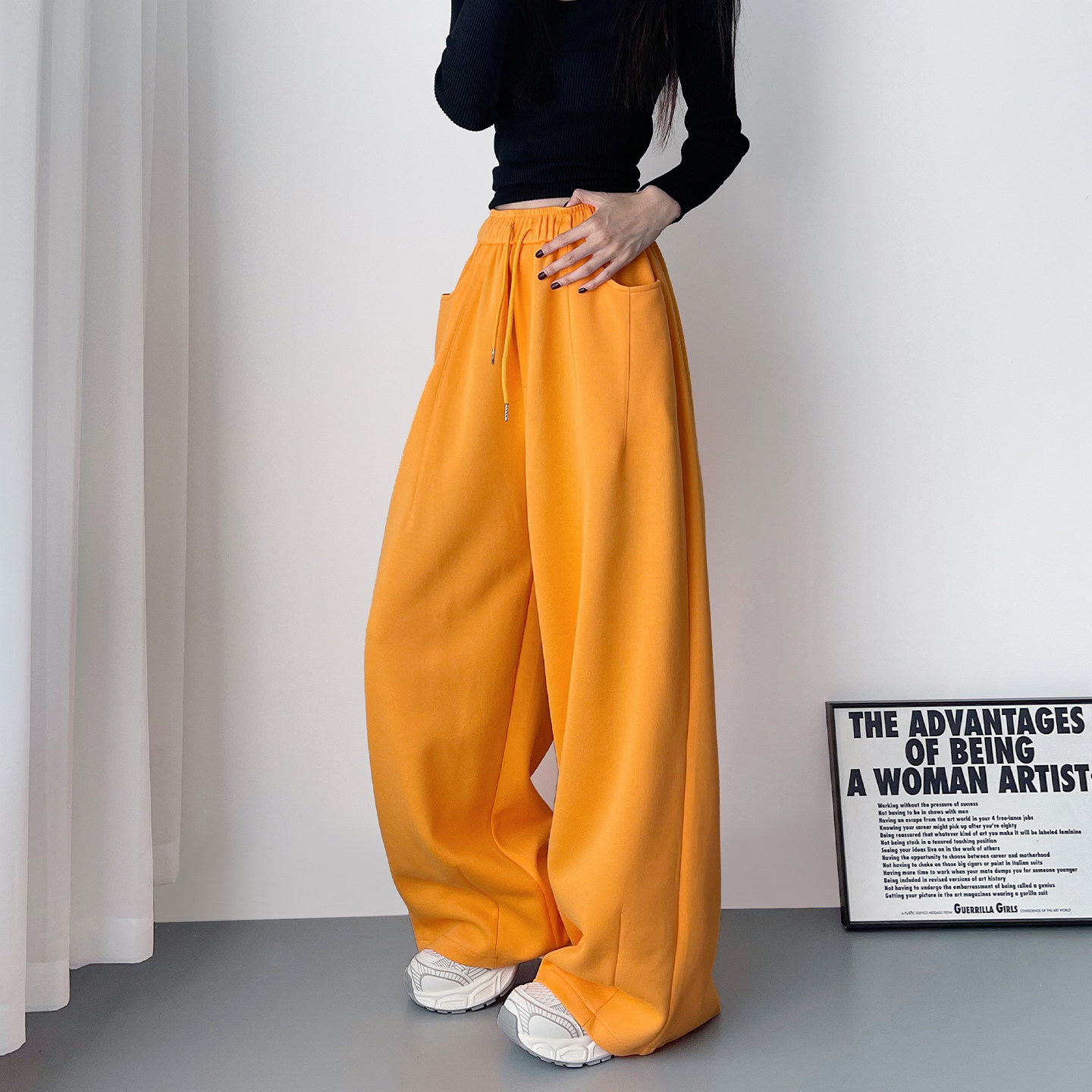 高腰显瘦慵懒风阔腿裤女2026春季新款大码胖mm软糯宽松休闲香蕉裤,女装/女士精品,大码裤装,淘宝优惠券,粉丝福利购,淘宝优惠卷