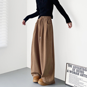 大码 香蕉裤 慵懒仿羊绒加绒加厚山本阔腿裤 女胖mm显瘦保暖防风窄版