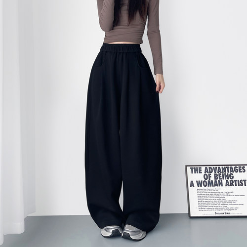 蜜略大码显瘦胖mm冬季阔腿裤