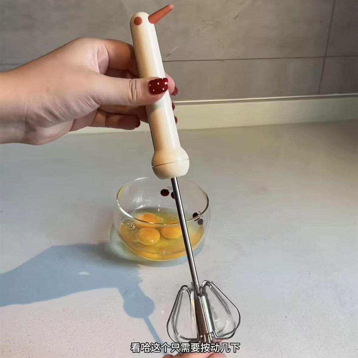 可爱小鸡手动打蛋器不锈钢厨房食品级半自动蛋奶油打发器烘焙工具