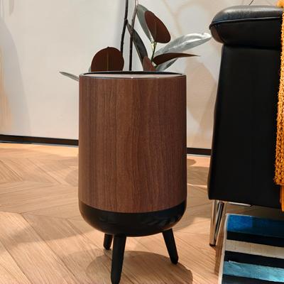 垃圾桶家用客厅厨房卫生间轻奢高档大号大容量带盖复古木纹垃圾桶