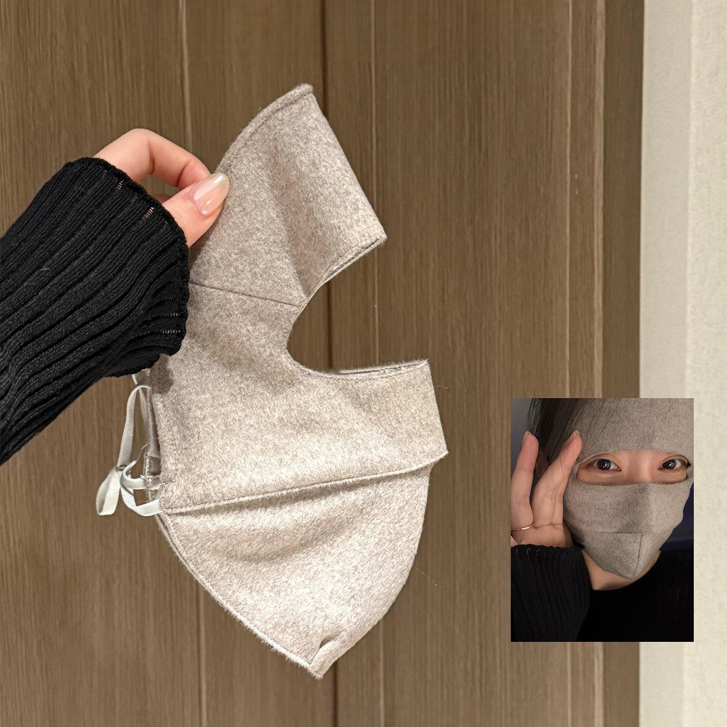 冬季骑行电动车羊毛面罩全脸防护防风防晒防寒保暖防尘2025年新款