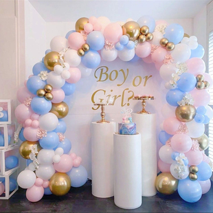 Baby Shower Decorations Macaron White Pink Blue Gold Balloon
