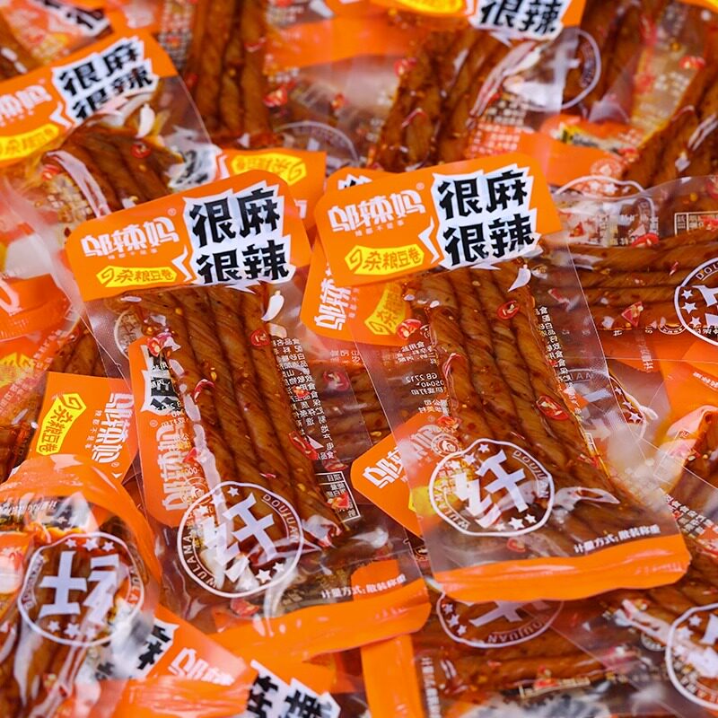 邬辣妈麻辣豆干250g香辣豆卷网红辣条散装办公室解馋休闲小零食品