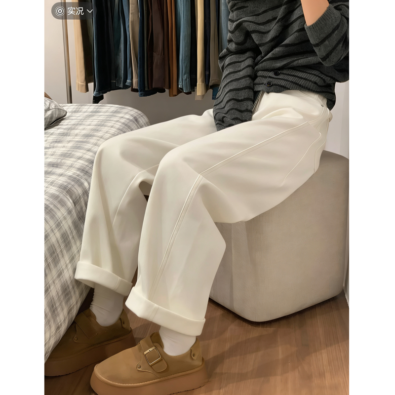 米白色牛仔裤女2026春季新款胖mm梨形身材高腰宽松显瘦阔腿拖地裤,女装/女士精品,牛仔裤,淘宝优惠券,粉丝福利购,淘宝优惠卷