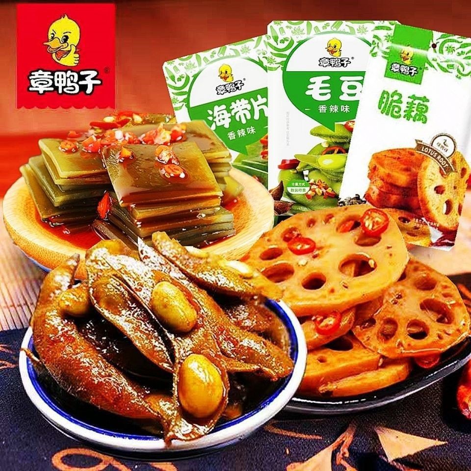山姆冠名章鸭子毛豆脆藕海带丝开袋即食休闲零食小包独立装 一袋5