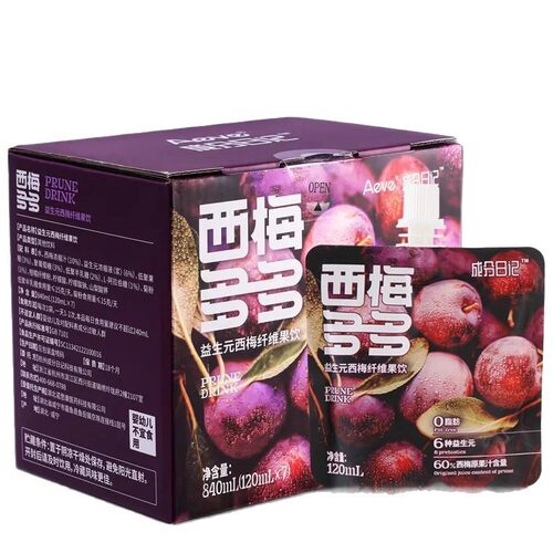 山姆冠名成分日记西梅多多120ml含VC袋装浓缩果蔬膳食纤维饮可携