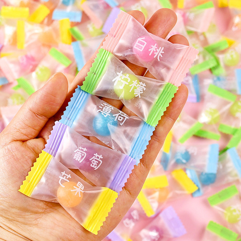 山姆冠名网红高颜值白桃味水果硬糖喜糖婚酸味糖果休闲儿童小零食