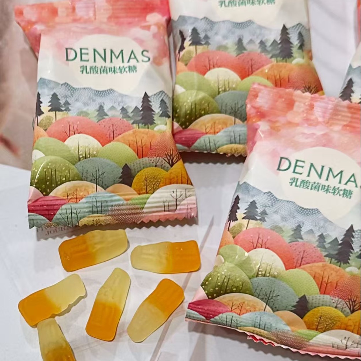 山姆冠名丹玛仕DANMAS乳酸菌味软糖500g约30包结婚喜糖休闲零食