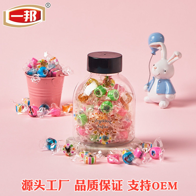 山姆冠名一邦网红水果卡通动物硬糖 120g切片瓶装糖果 厂家