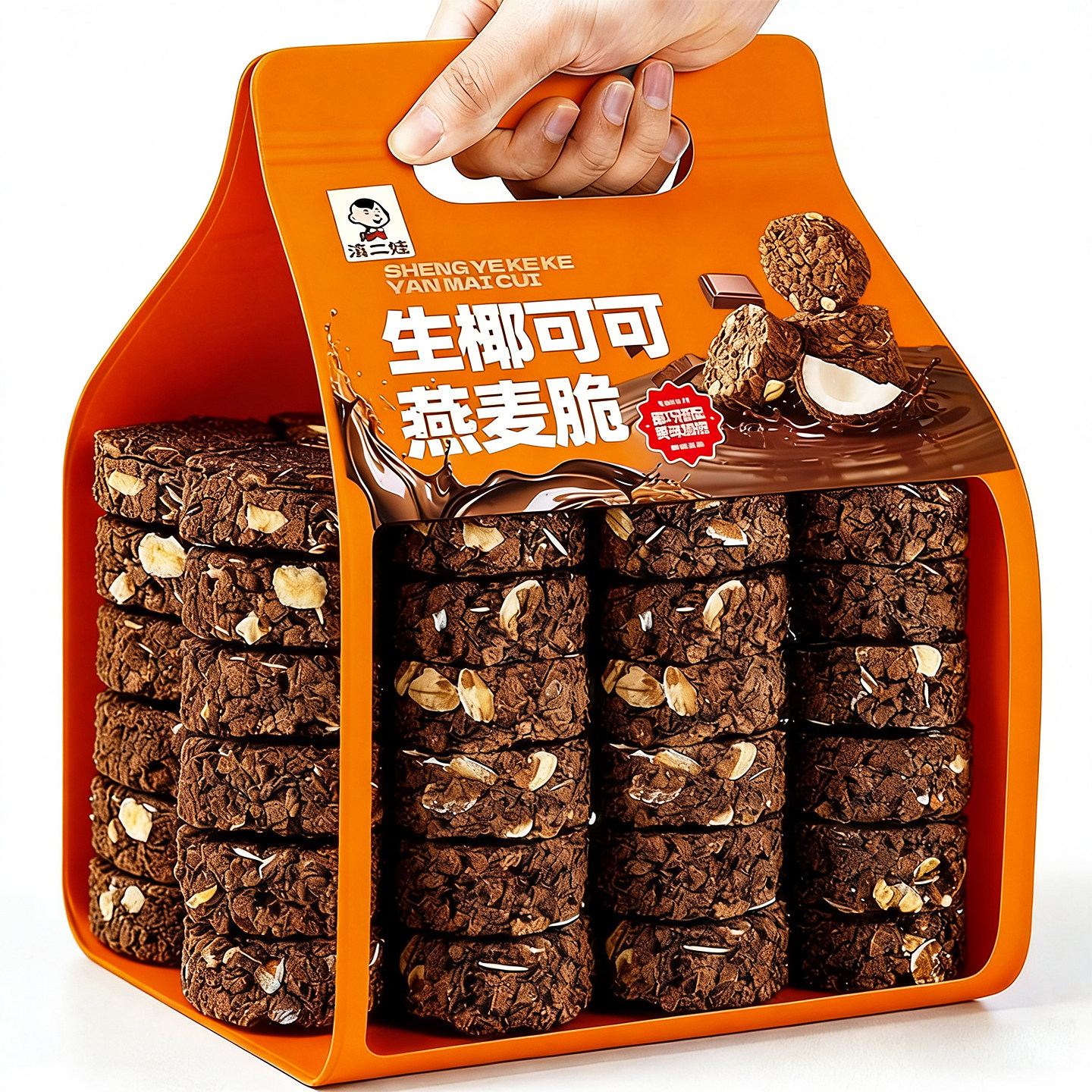 山姆冠名滇二娃坚果燕麦脆墩墩干吃燕麦片块饼干面包谷物健身代餐