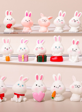 微景观摆件可爱创意兔子家居桌面树脂diy工艺装饰小摆件配件