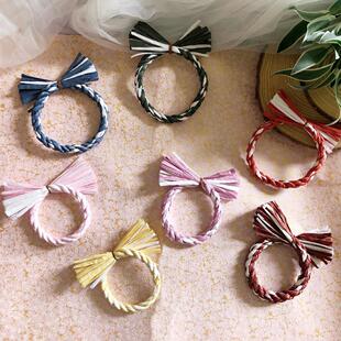 拉菲草纸质日式混色多色注连绳装饰场地布置花店花资车挂件