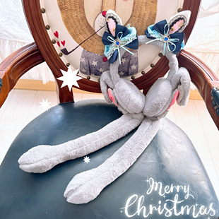 秋冬季 花朵耳暖可捏耳朵会动毛绒兔耳捂子 可爱兔子公仔耳罩亲子款