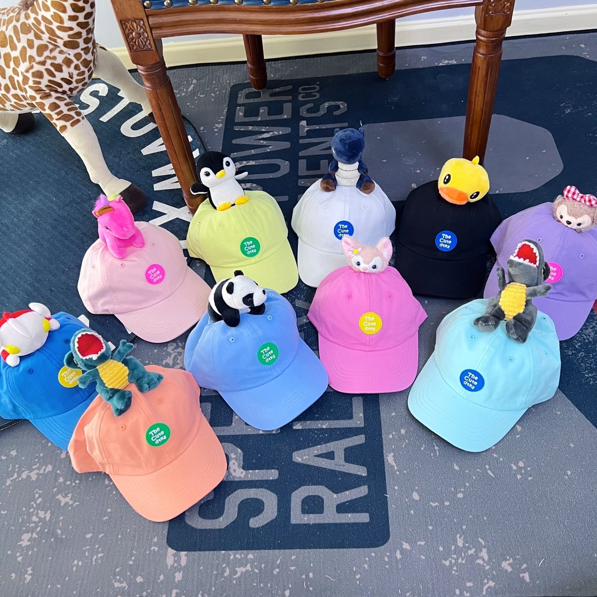 夏新款网红棉布速干遮阳帽儿童立体棒球帽男女童动物园公仔鸭舌帽