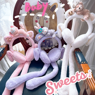 网红耳朵会动儿童耳罩冬秋新款 超萌成人耳套女童耳捂保暖毛绒耳罩