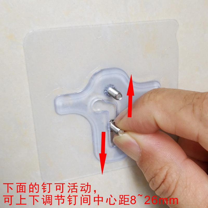 无痕免钉贴免打孔安装挂件挂架粘胶螺丝钉 强力粘贴式墙钉双钉1只
