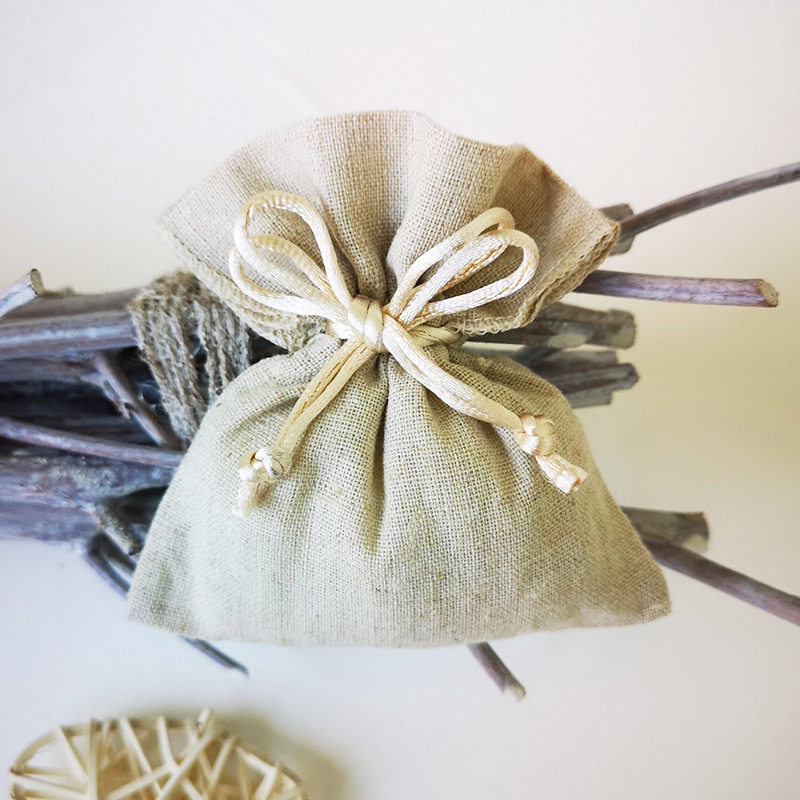 素色棉布袋创意喜糖包装礼品袋麻布束口袋子厂家现货直销定制
