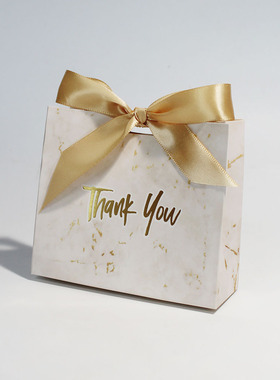 大理石纹 Thank you糖果盒烫金婚礼礼品包装袋现货