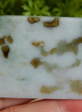 缅甸天然A货翡翠原石明料玉石毛料冰糯种怪桩片料边角料牌子F5082