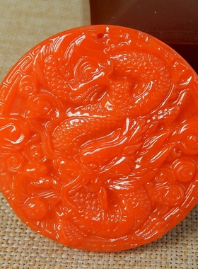 缅甸A货翡翠原石半明料玉石毛料大马坎满色红翡龙凤牌子挂件K6257