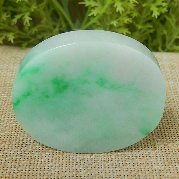 缅甸天然A货翡翠原石半明料玉石毛料冰糯种飘绿边角料牌子挂件K13