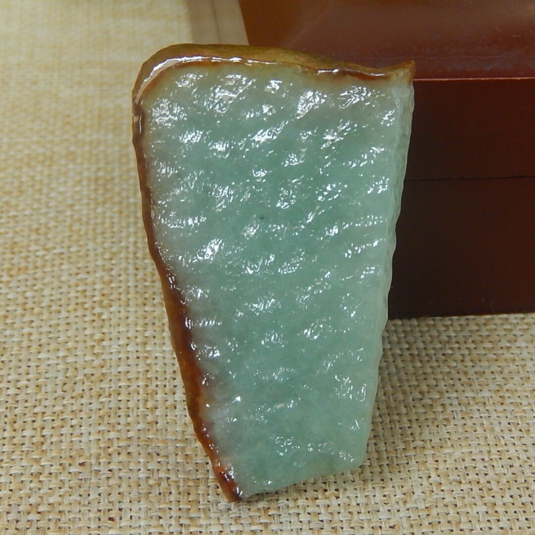 缅甸天然A货翡翠原石明料玉石毛料老坑大马坎蓝水边角料牌子V3716